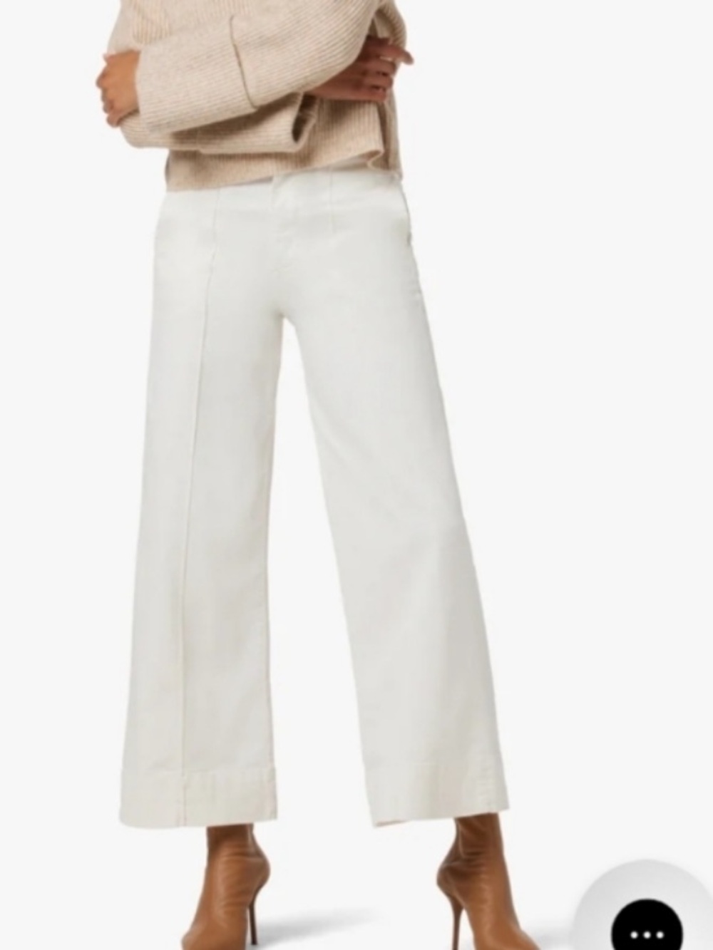 Joe’s Jeans Madison Ankle Wide Leg Pants Trousers Cream Size 30